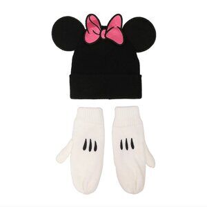 Disney Minnie Mouse Ears and Bow Beanie and Mittens Set